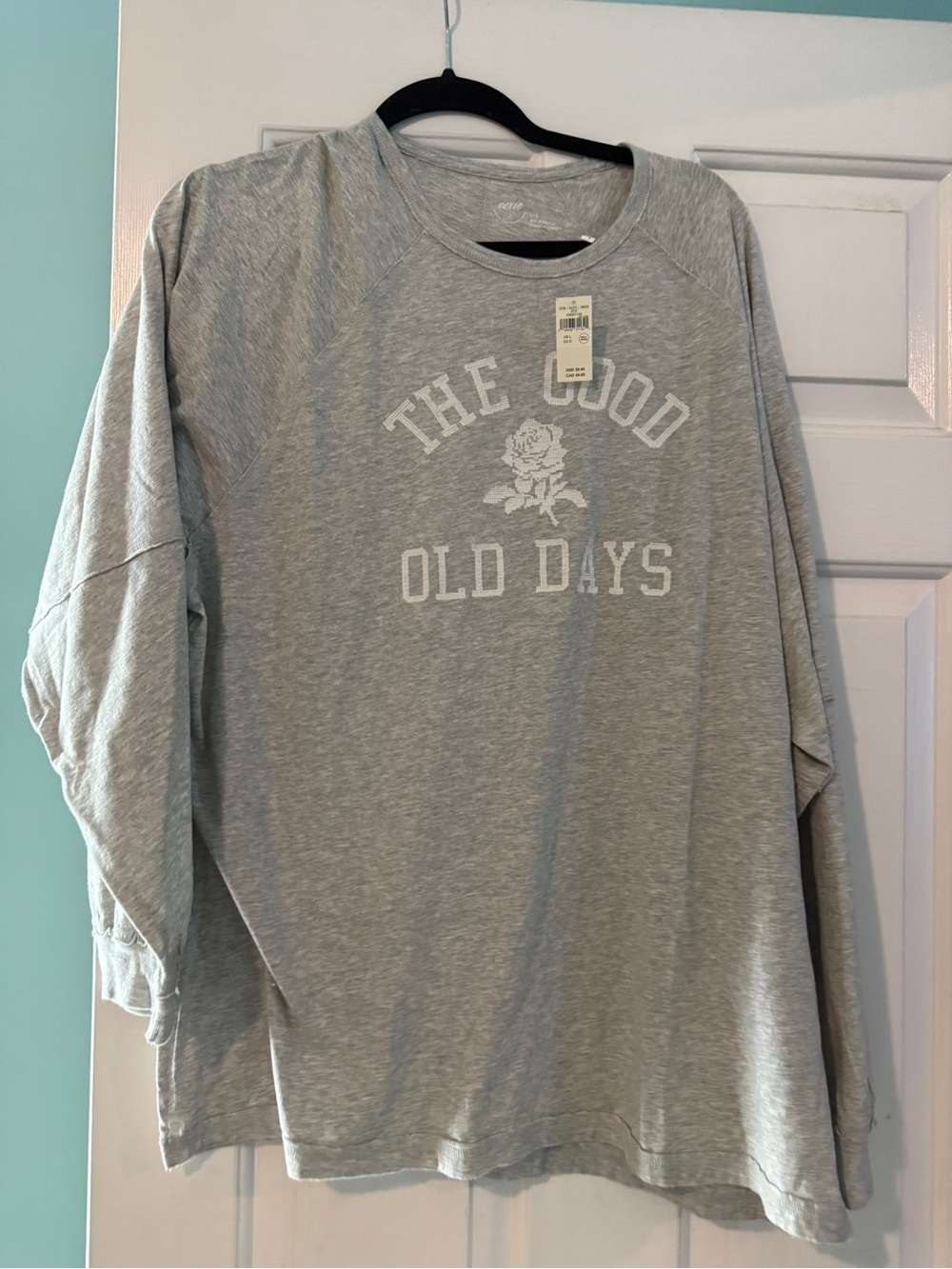 aerie Gray Long-Sleeve Graphic Tee - 'The Good Old Days'